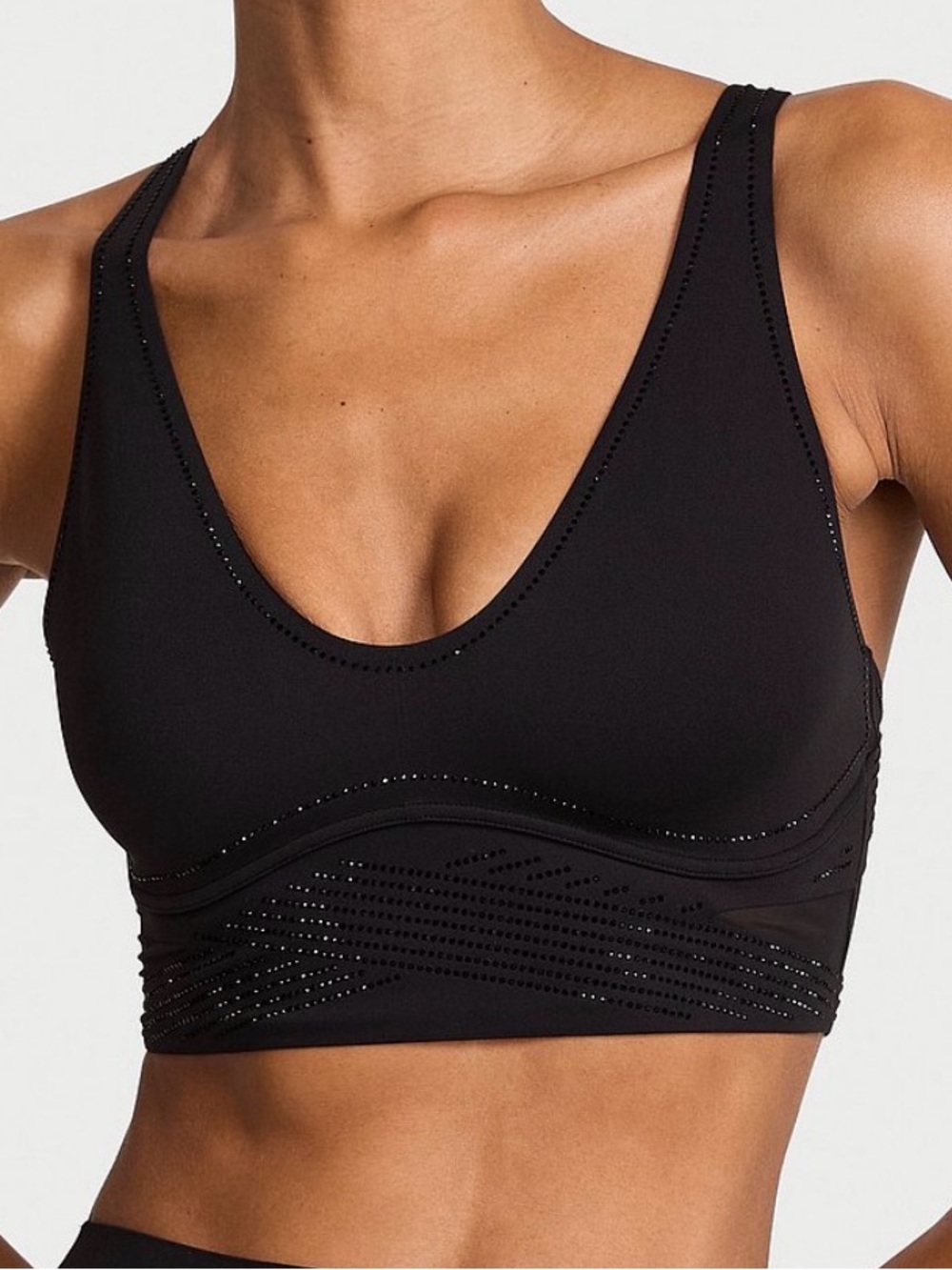 VSX Victoria's Secret Elevate Diamanté Flex Contours Plunge Sports Bra